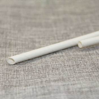 Curved white single paper packaging disposable baby paper straws