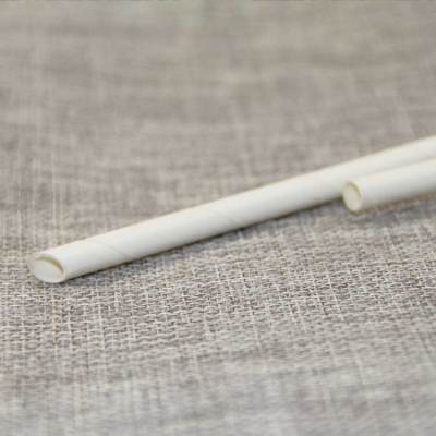 Curved white single paper packaging disposable baby paper straws