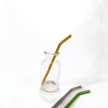 クリエイティブガラスストローセット透明ガラスストロー耐熱環境健康ガラスストローセット