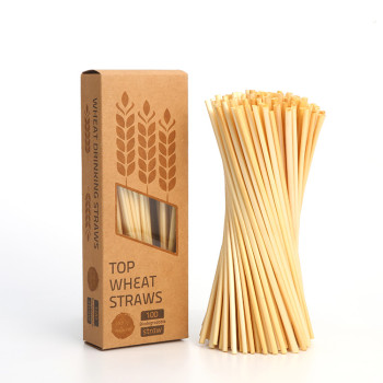 100pcs 4mm natural health safe long organic wheat drinking straws