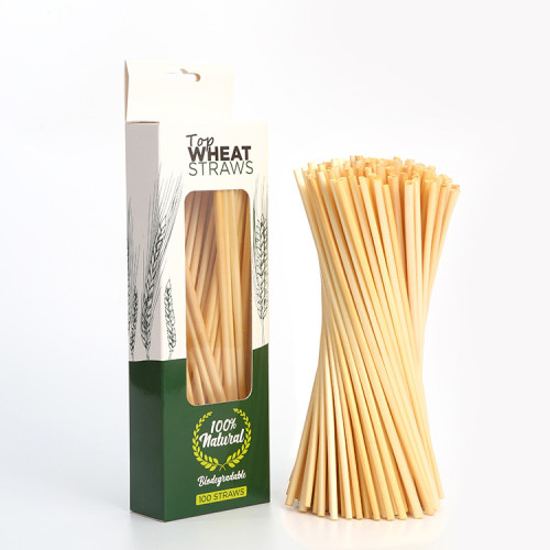 100per Box Pure natural health and environmental protection degradable ultra-fine long wheat straws