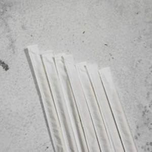 Recycled individually wrapped biodegradable wheat drinking straws