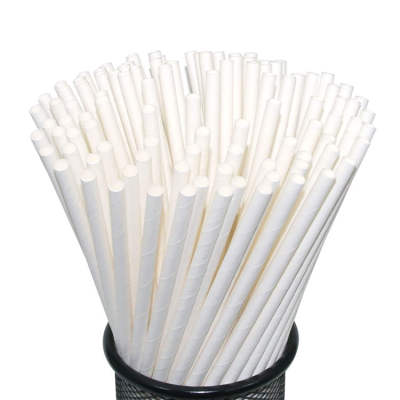 6mm Spuntree cnposable white paper drinking straws