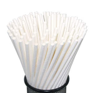 6mm Spuntree cnposable white paper drinking straws