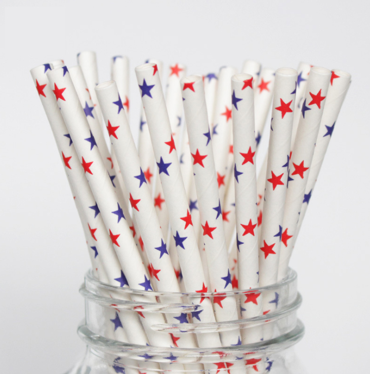 6mm Rubbing two-color five-pointed star Paper Straw