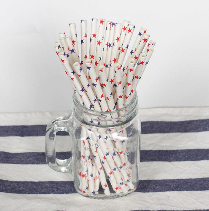 6mm Rubbing two-color five-pointed star Paper Straw