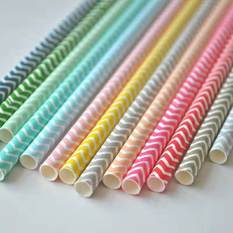 6mm mixed chevron paper straw