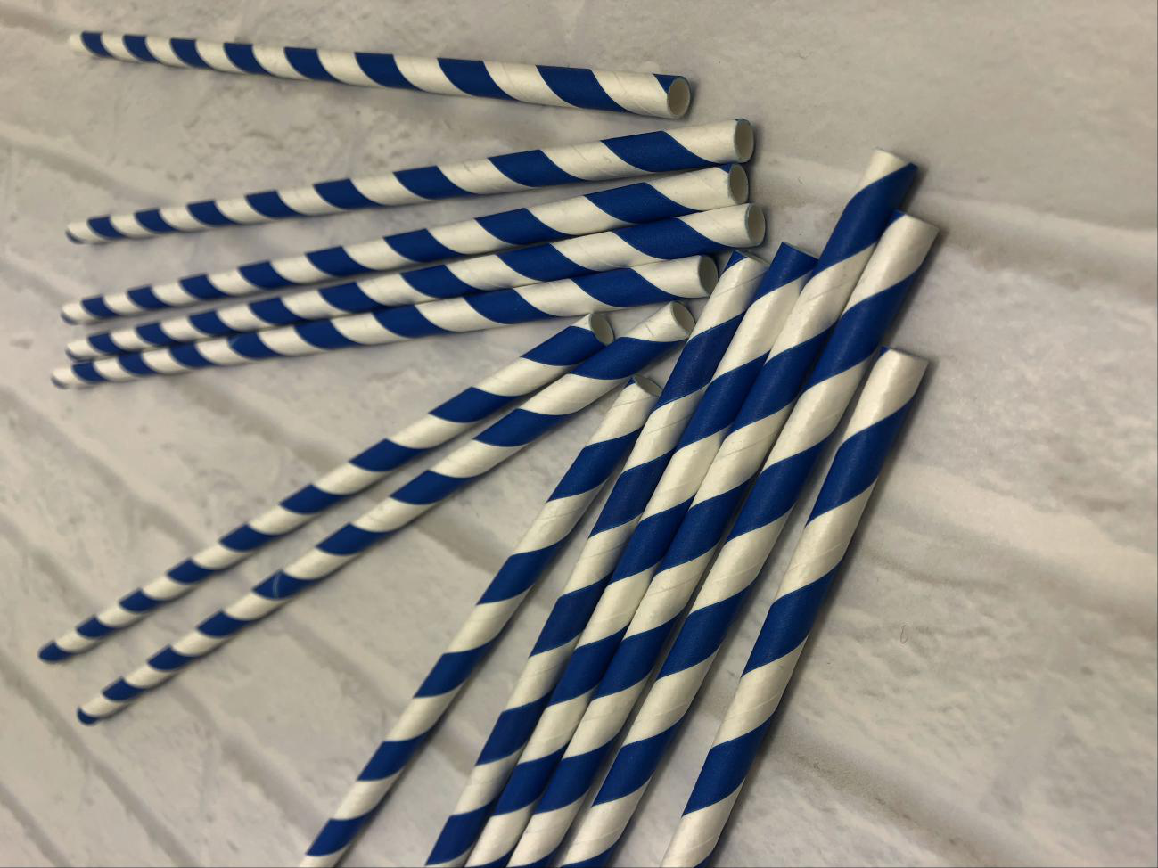 6mm Blue stripe Paper Straw