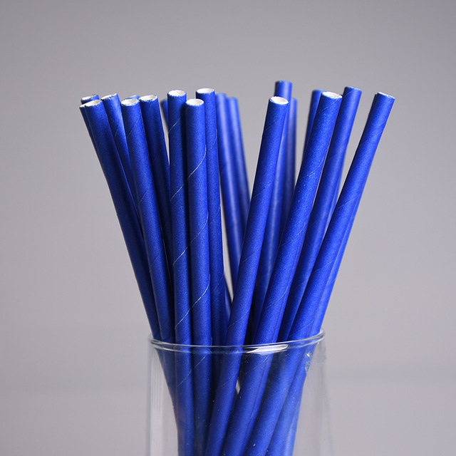 6mm Degradable blue Paper Straw