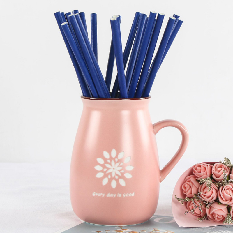 6mm Degradable blue Paper Straw