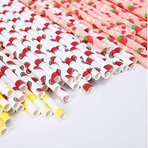 Paper Straw with pattern