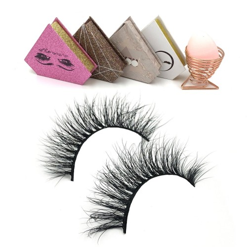 Winged Natural Fashionable Premade 3D Mink Eyelashes Vendor With Package Case