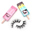 Cheap Thick Round Look Short Cross Winged 3D Mink Eyelashes Private Label And Custom Packaging