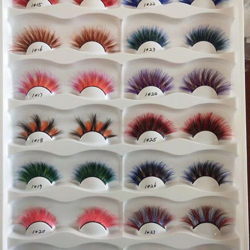 Colorful eyelashes real mink lashes wholesale vendor mink lash set custom package private label factory vendor false eyelash box