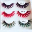 hot sale 1 pair handmade fake eye lashes natural false 25mm  3D mink eyelashes and eyelashes colorful cube