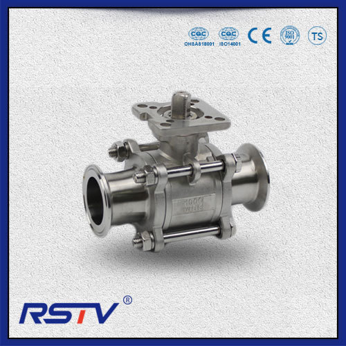 3PC Floating type SS304/SS316 Clamp ends Ball Valve