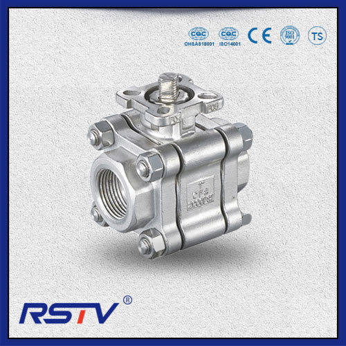 3PC PTFE Seal Stainless Steel 1000WOG Threaded ends Ball Valve
