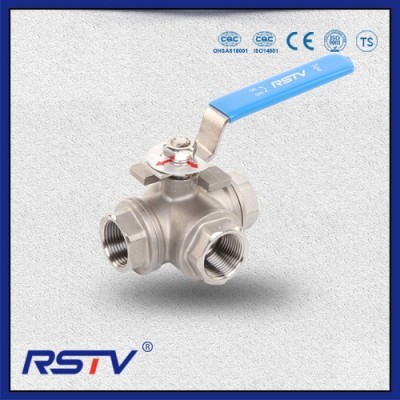3 Way T/L Port Stainless Steel Floating Ball Valve