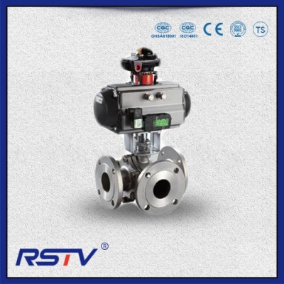 Three Way Flange T/L Port Ball Valve