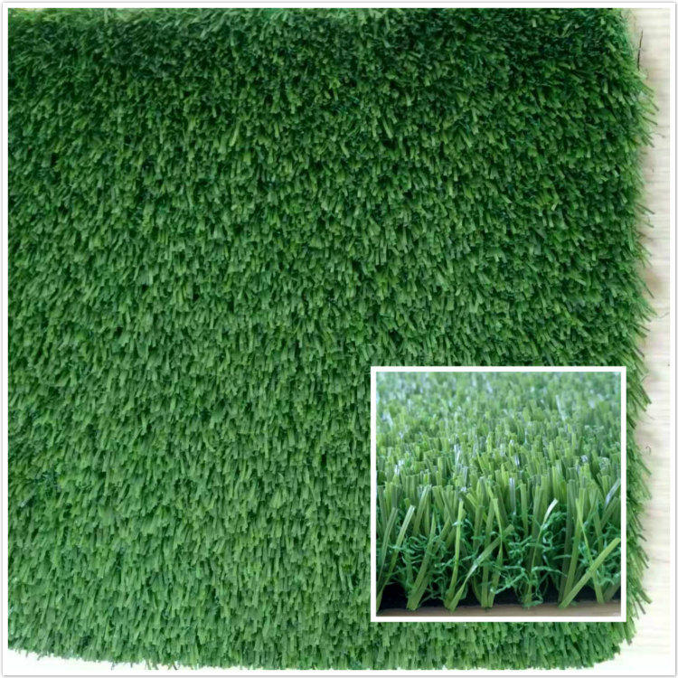 High density artificial lawn with 3 tones for landscaping