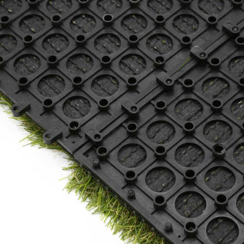 Interlocking synthetic turf tiles