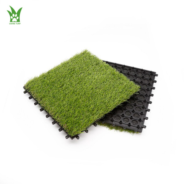 Wholesale 25MM Artificial Turf Tiles | Interlocking Synthetic Grass Tiles | Fake Turf Tiles Supplier