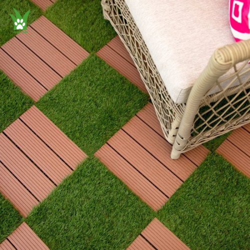 Wholesale 25MM Artificial Turf Tiles | Interlocking Synthetic Grass Tiles | Fake Turf Tiles Supplier