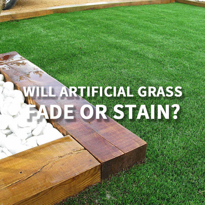 Will artificial grass fade or stain?