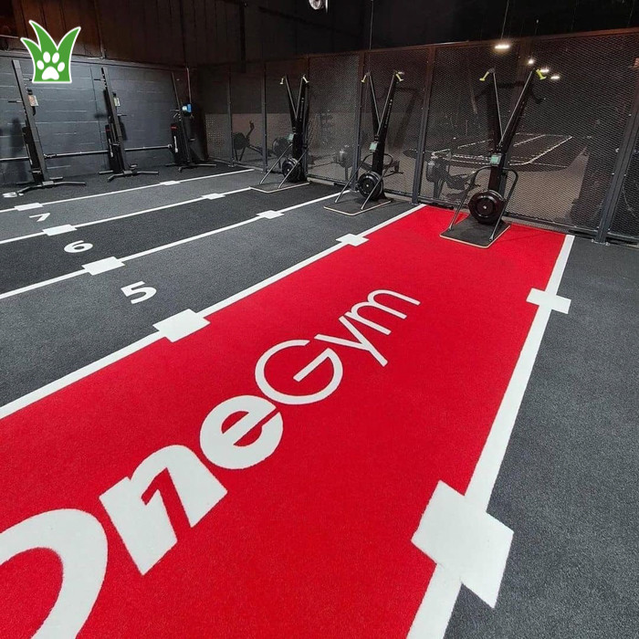 césped de gimnasio interior