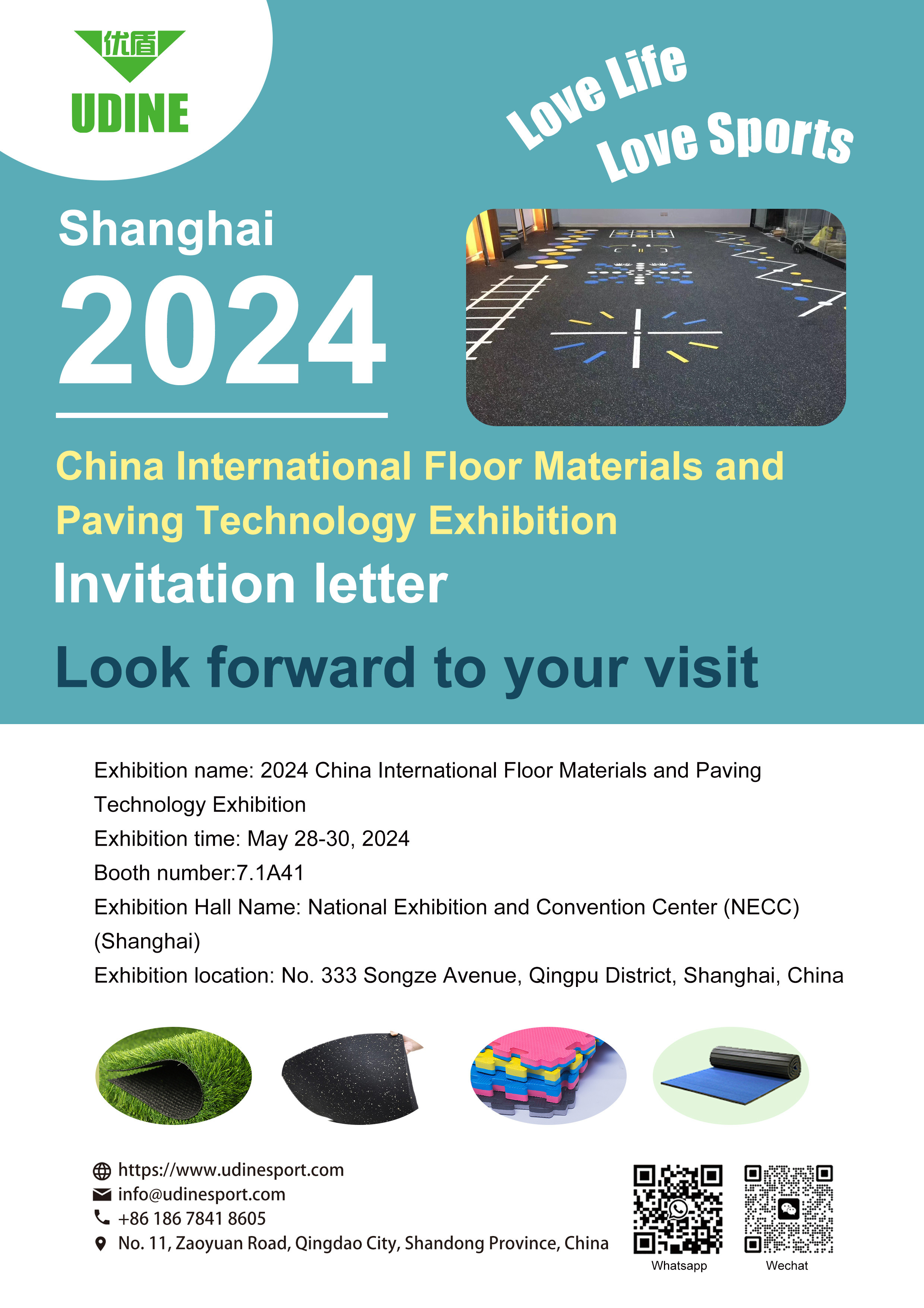 Qingdao Udine Rubber Plastic Company asistirá a la Exposición Internacional de Tecnología de Pavimentación y Materiales para Pisos de China 2024