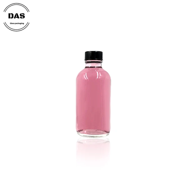 Boston Round Bottle with black poly cap