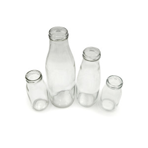 Botella de vidrio de leche