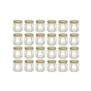 Hexagon Mini Glass Honey Jar