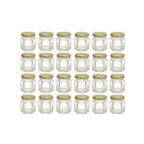 Hexagon Mini Glass Honey Jar
