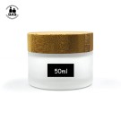 Glass frosted jar with bamboo lid