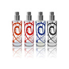 Perfume botella de spray de vidrio con tapa de electrochapa