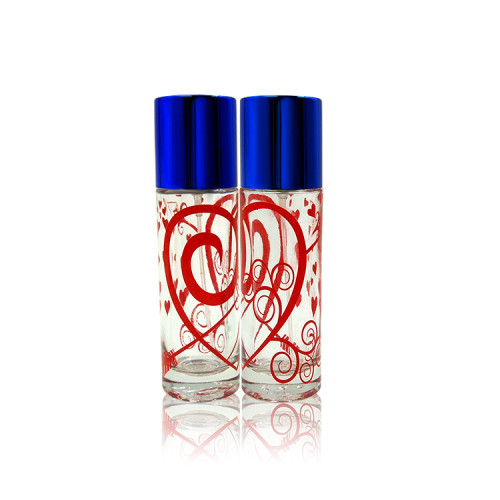 Perfume botella de spray de vidrio con tapa de electrochapa
