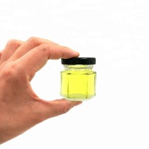 Hexagon Mini Glass Jam Jar