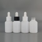 30ml Oblique Shoulder Glass Dropper Bottles | Matt White Glass Bottles for Essential Oil, Serum Lotion