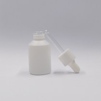 30ml Oblique Shoulder Glass Dropper Bottles | Matt White Glass Bottles for Essential Oil, Serum Lotion