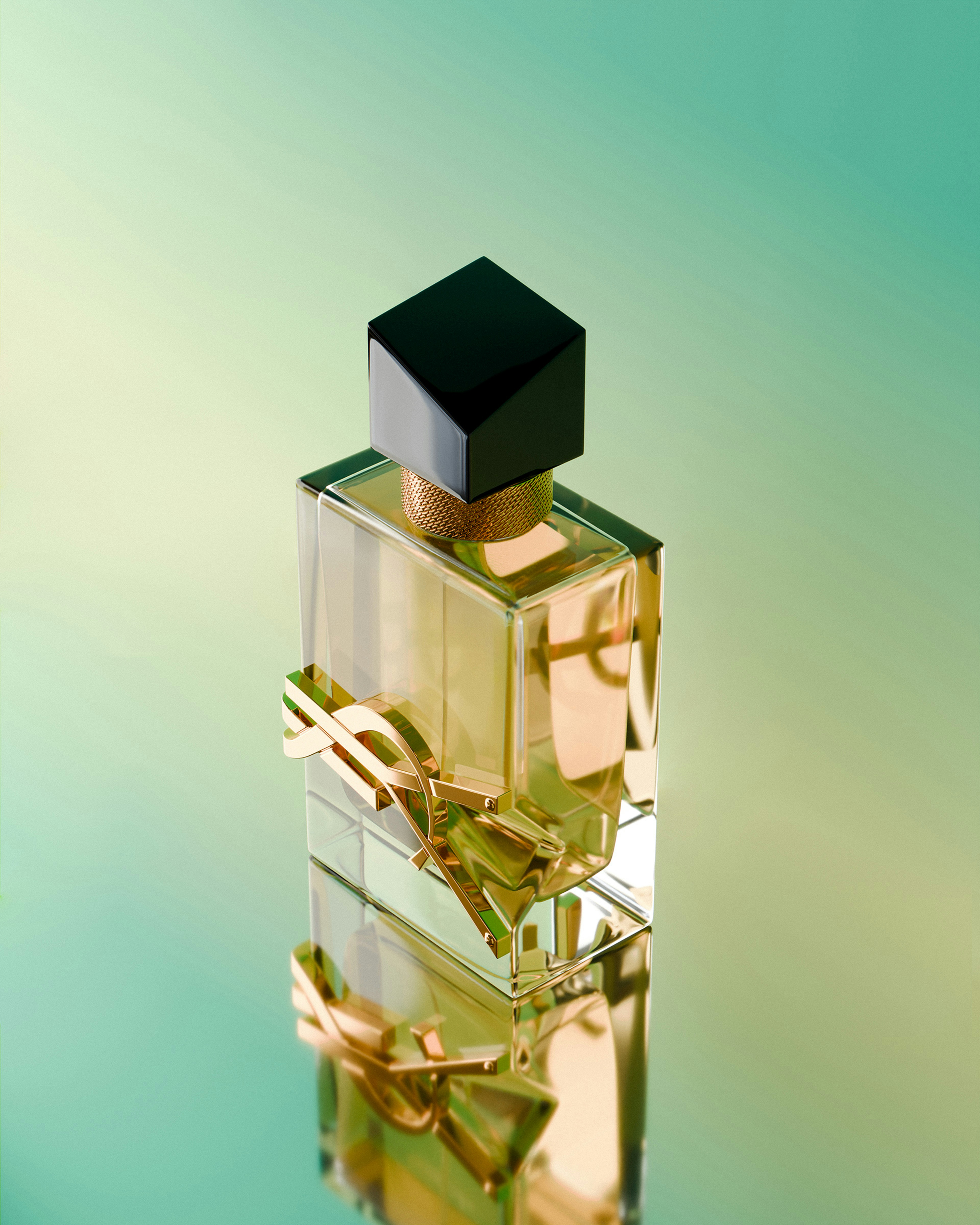 A detailed shot of a uniquely designed custom perfume bottle emphasizing its texture and cap