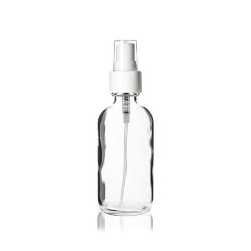 Boston Round Bottle- w/White Fine Mist Spra