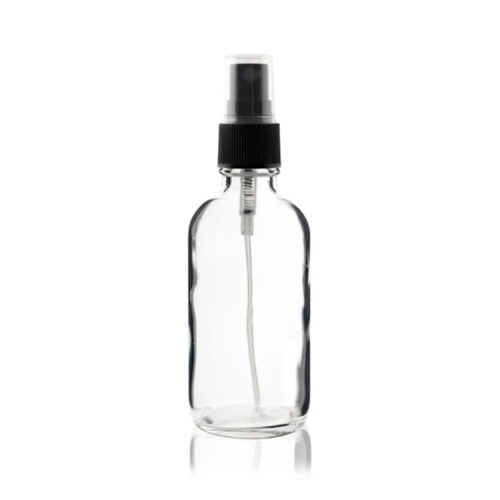 Boston Round Bottle- w/White Fine Mist Spra