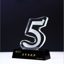 Acrylic digital alphabet crystal Trophy medal employee award competition Anniversary business gift souvenir