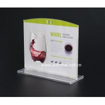 Propaganda sign display holder t-shaped price card double sided stand Up Acrylic desk Sign holder