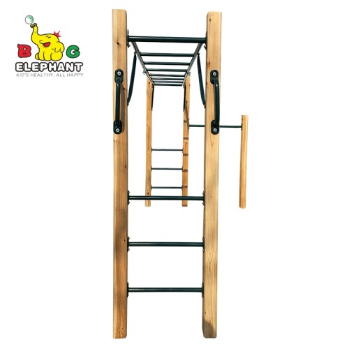 Wooden Monkey Bar Kit for Kids | Outdoor Jungle Obstacle Course Kits | Gym Equipment for Kids, Teens