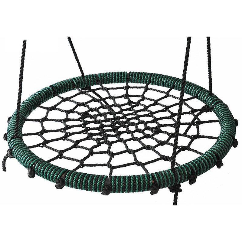 Green Spider Web Tree Swing Outdoor Round Net Rope Swing Attaches to Trees Swing Sets Fun for Multiple Kids or Adult