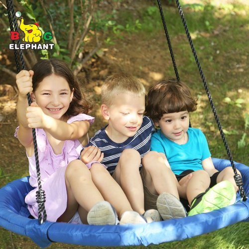 Soft 40 inch Outdoor Kid Foldable Saucer Round Mat Platform Tree Swing For Baby