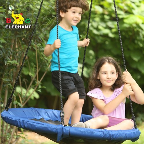 Soft 40 inch Outdoor Kid Foldable Saucer Round Mat Platform Tree Swing For Baby