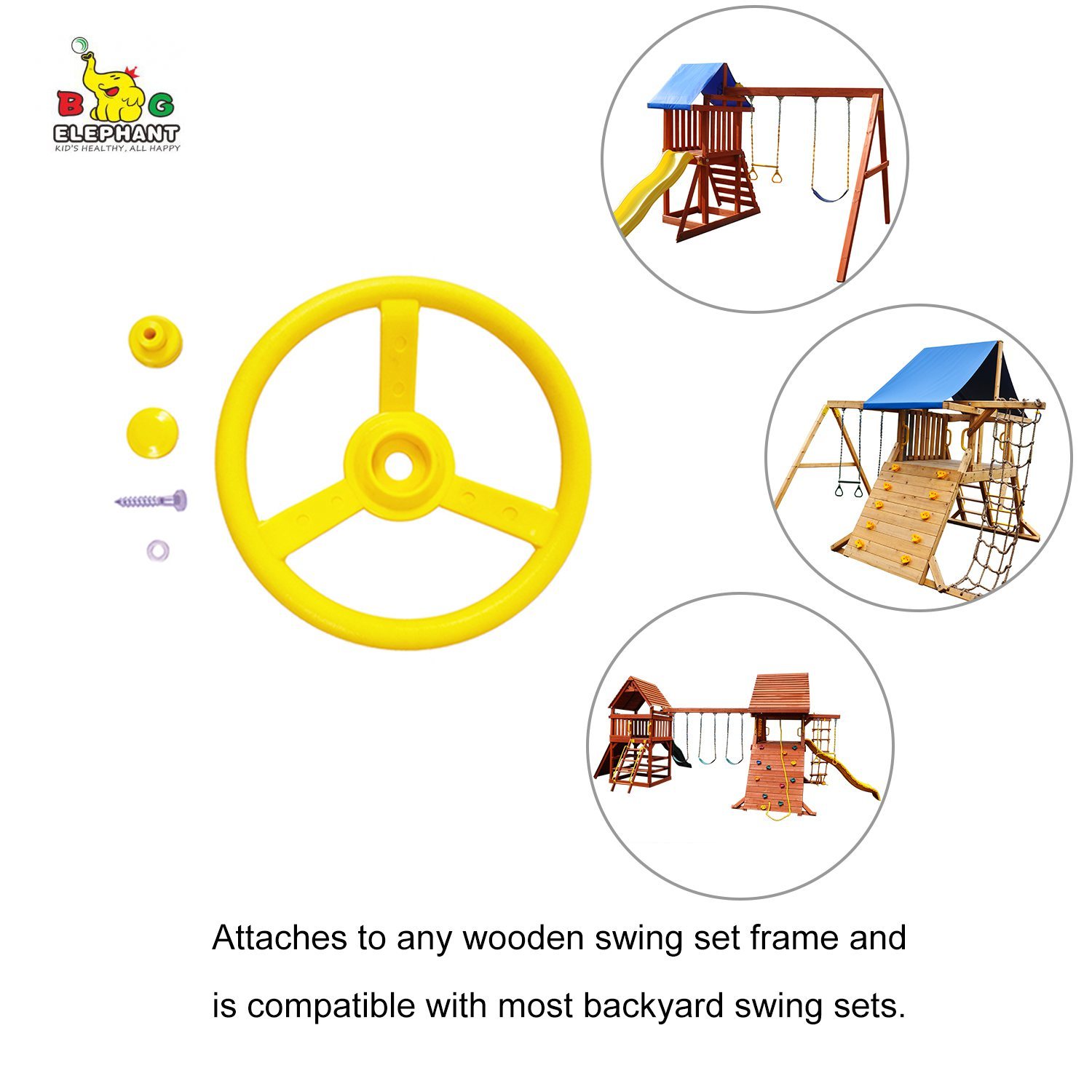 Accesorios para parques infantiles Volante de juguete con accesorios de montaje